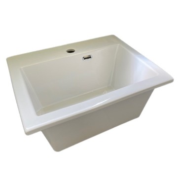 Mobile lavatoio sospeso di design con lavandino senza strizzatoio Olmo Scuro