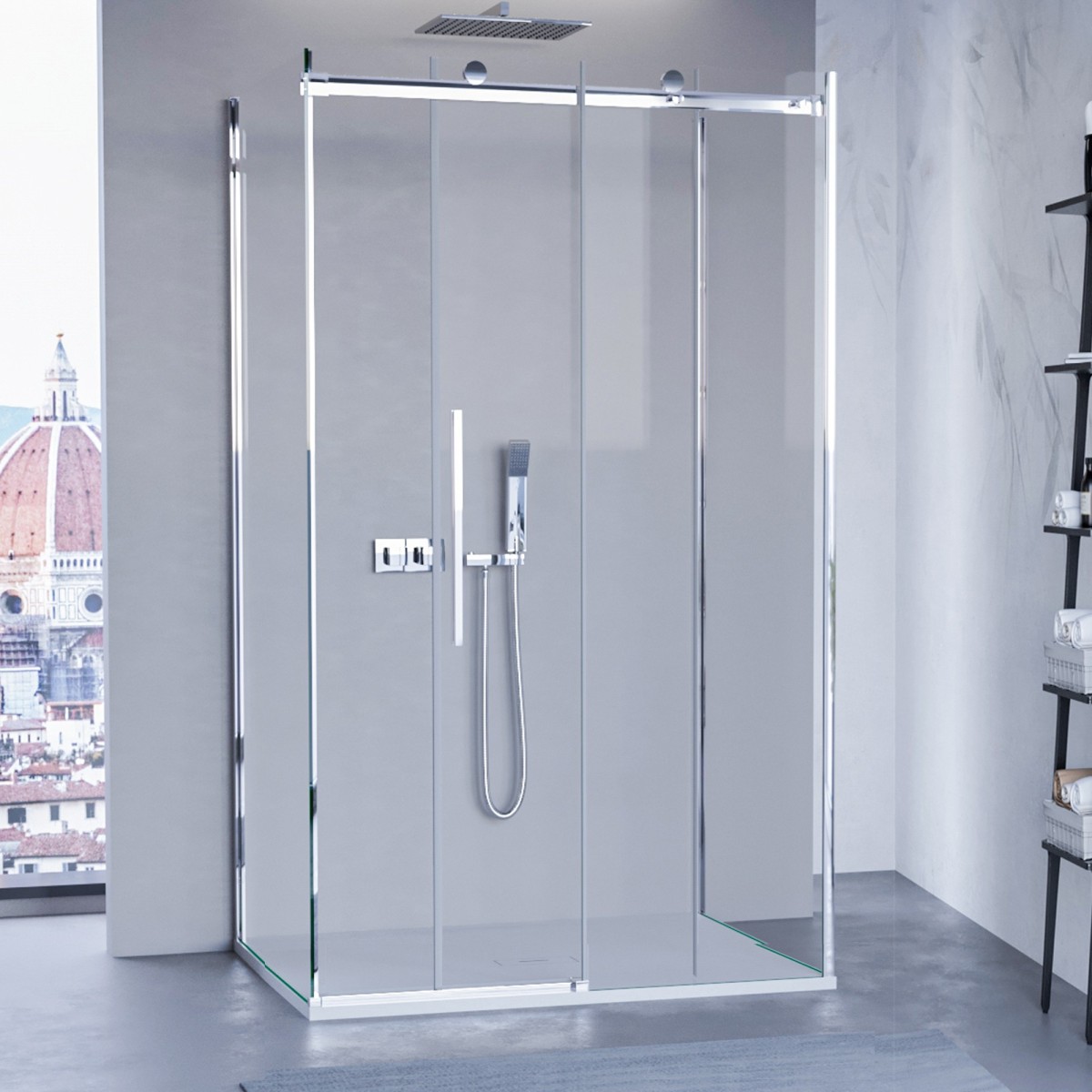 Vetro 8mm con trattamento Easy-Clean anticalcare su box...