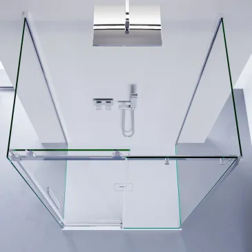 Cabine de douche EUCLIDE à 3 côtés avec porte coulissante transparente, h195, anticalcaire