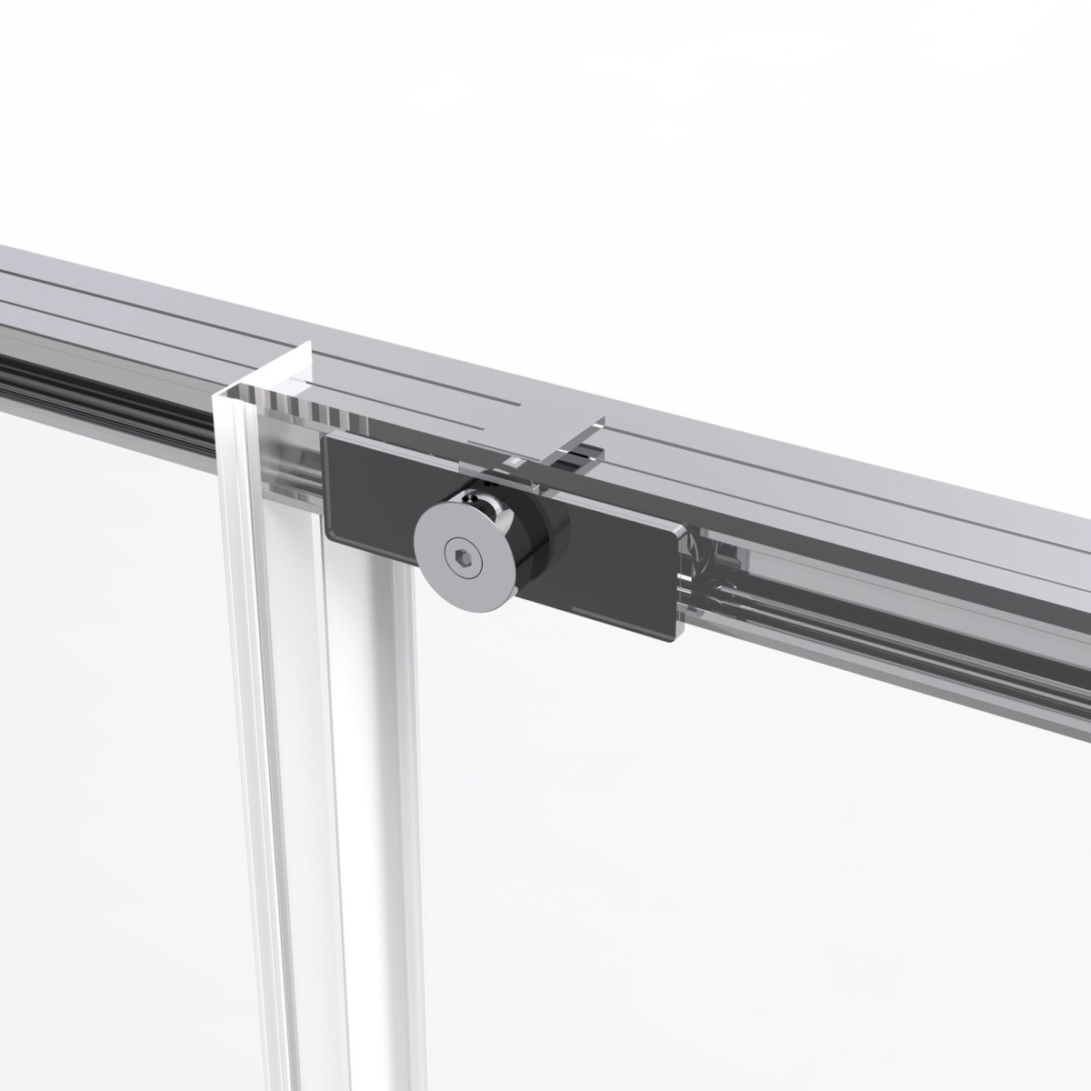 Porte de douche coulissante H195cm verre transparent 6mm...