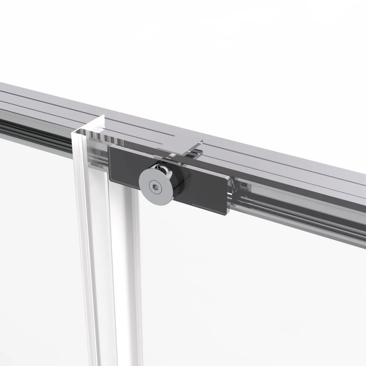 Porte de douche coulissante H195cm verre transparent 6mm...