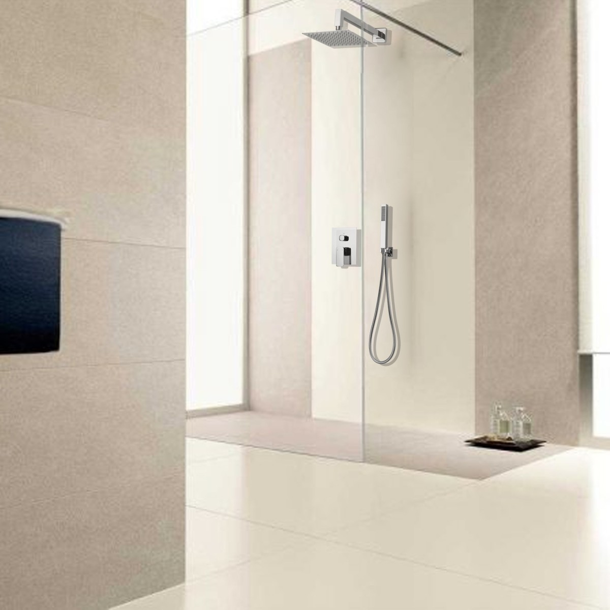 Set doccia soffione doccino e miscelatore Quadro - BOLD