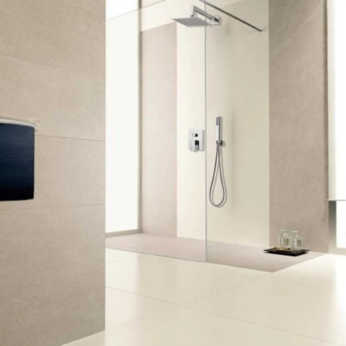 Set doccia soffione doccino e miscelatore Quadro - BOLD