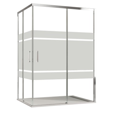 Cabine de douche d'angle double face Aktual Frost H195 | Mondialshop