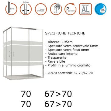 Aktual Frost H195 Eckduschkabine mit zwei Seiten | Mondialshop