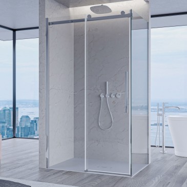 Cabine de douche EUCLIDE à double porte coulissante H195 anticalcaire