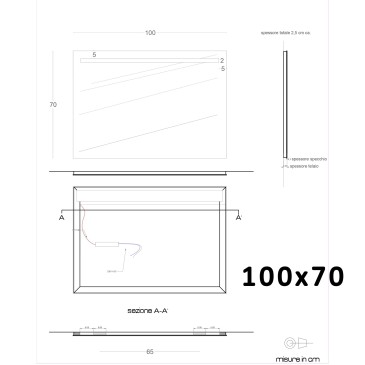 Miroir de salle de bain à LED pour meuble à bords polis | Mondialshop