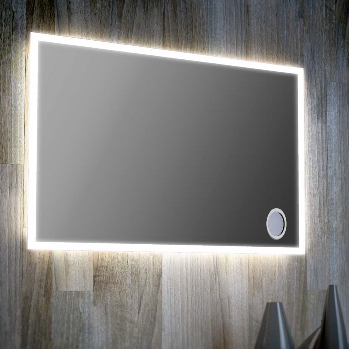 Hintergrundbeleuchteter LED-Spiegel mit 2-facher...