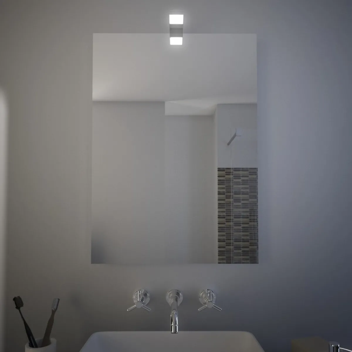Miroir de salle de bain avec éclairage LED réversible |...