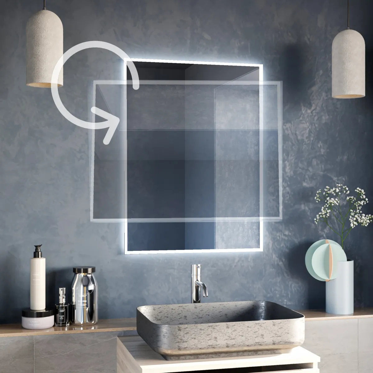 Miroir de salle de bain rétroéclairé par LED | Mondialshop