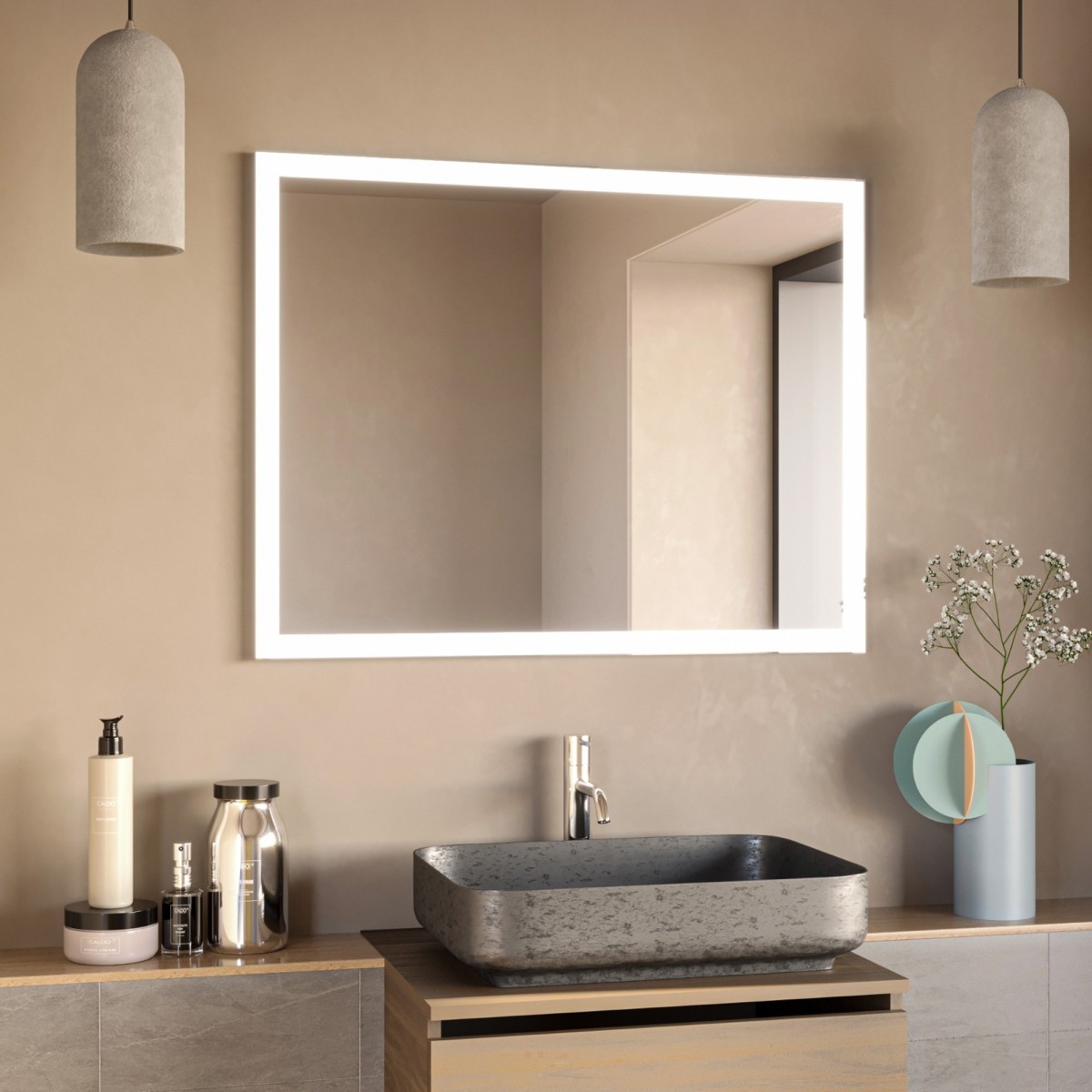 Miroir de salle de bain rétroéclairé par LED | Mondialshop