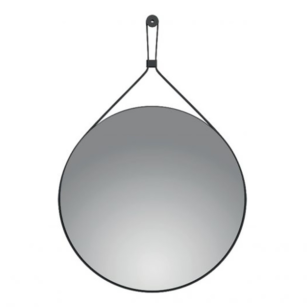 Miroir rond design en cuir noir ou en peau de vache |...