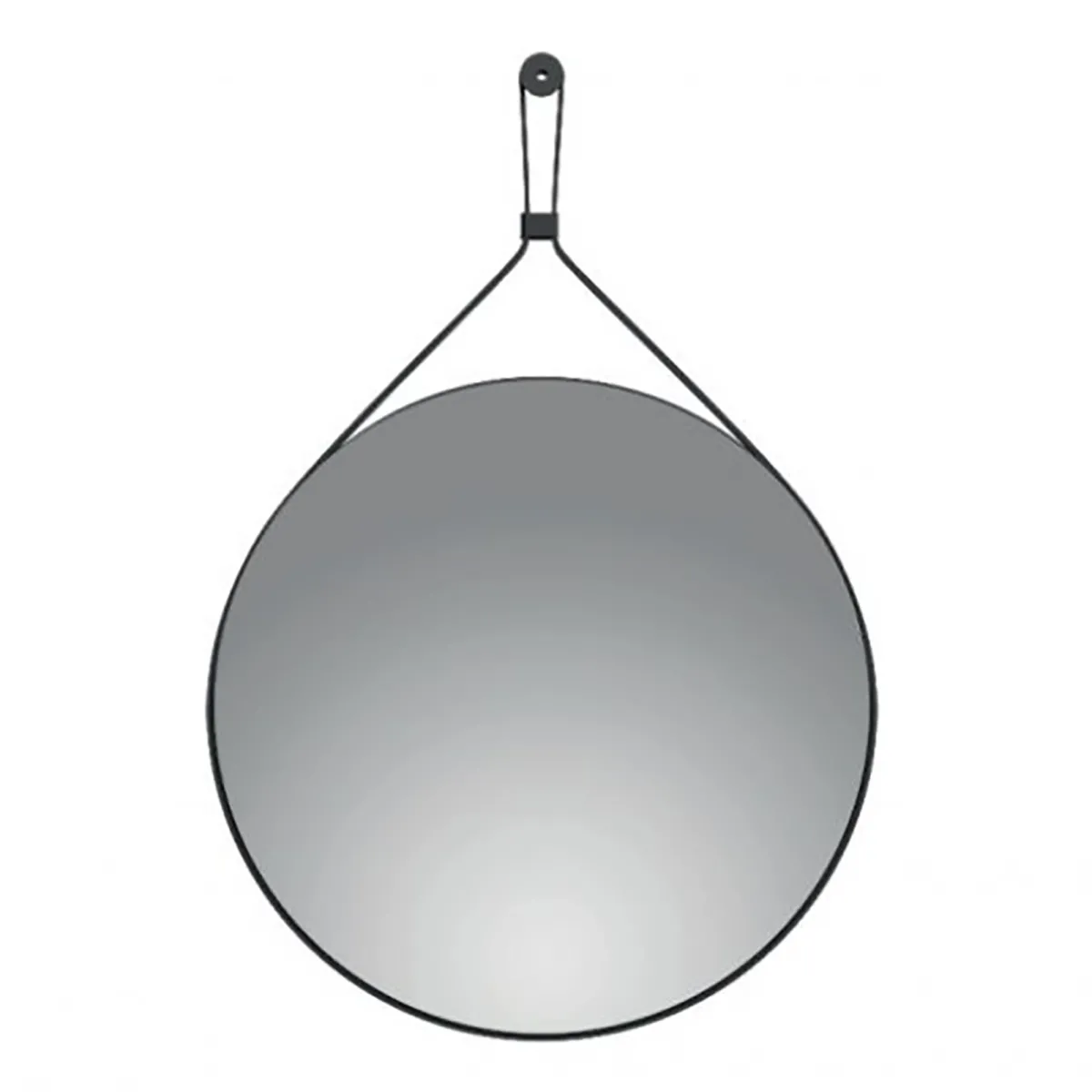 Miroir rond design en cuir noir ou en peau de vache |...