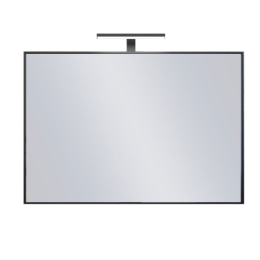 Miroir de salle de bain LED avec cadre noir | Mondialshop