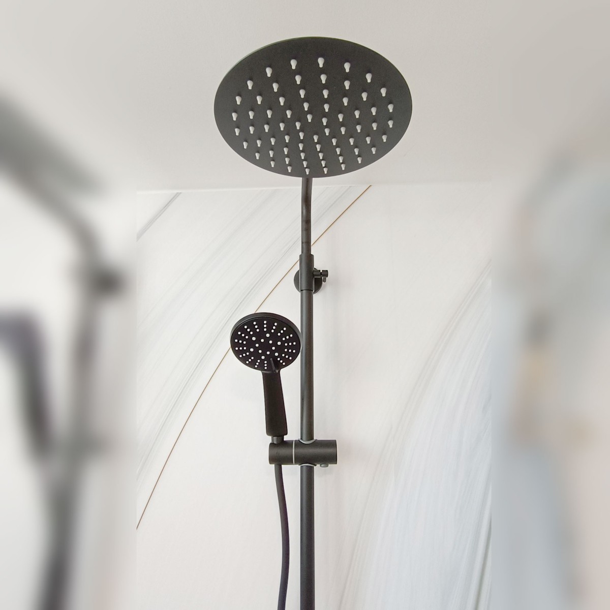 Colonne de douche noire avec mitigeur 25 ou 30 pommeau de...