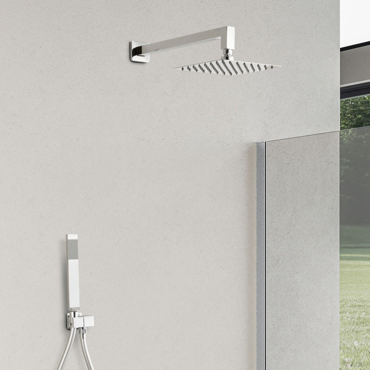 Ensemble de douche à bras de douche avec pomme de douche...