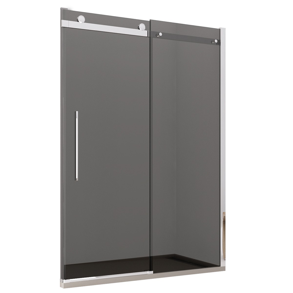 Porte de douche en verre fumé anticalcaire Euclide de 8 mm