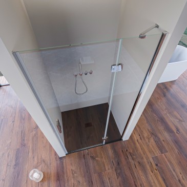 Porte de douche battante transparente anti-calcaire REGINA H195