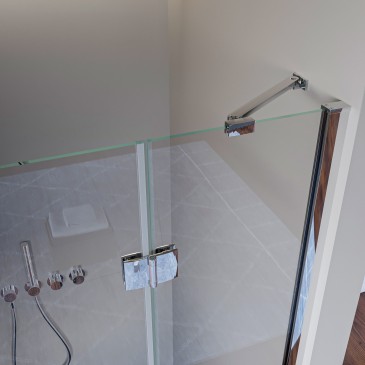 Porte de douche battante transparente anti-calcaire REGINA H195