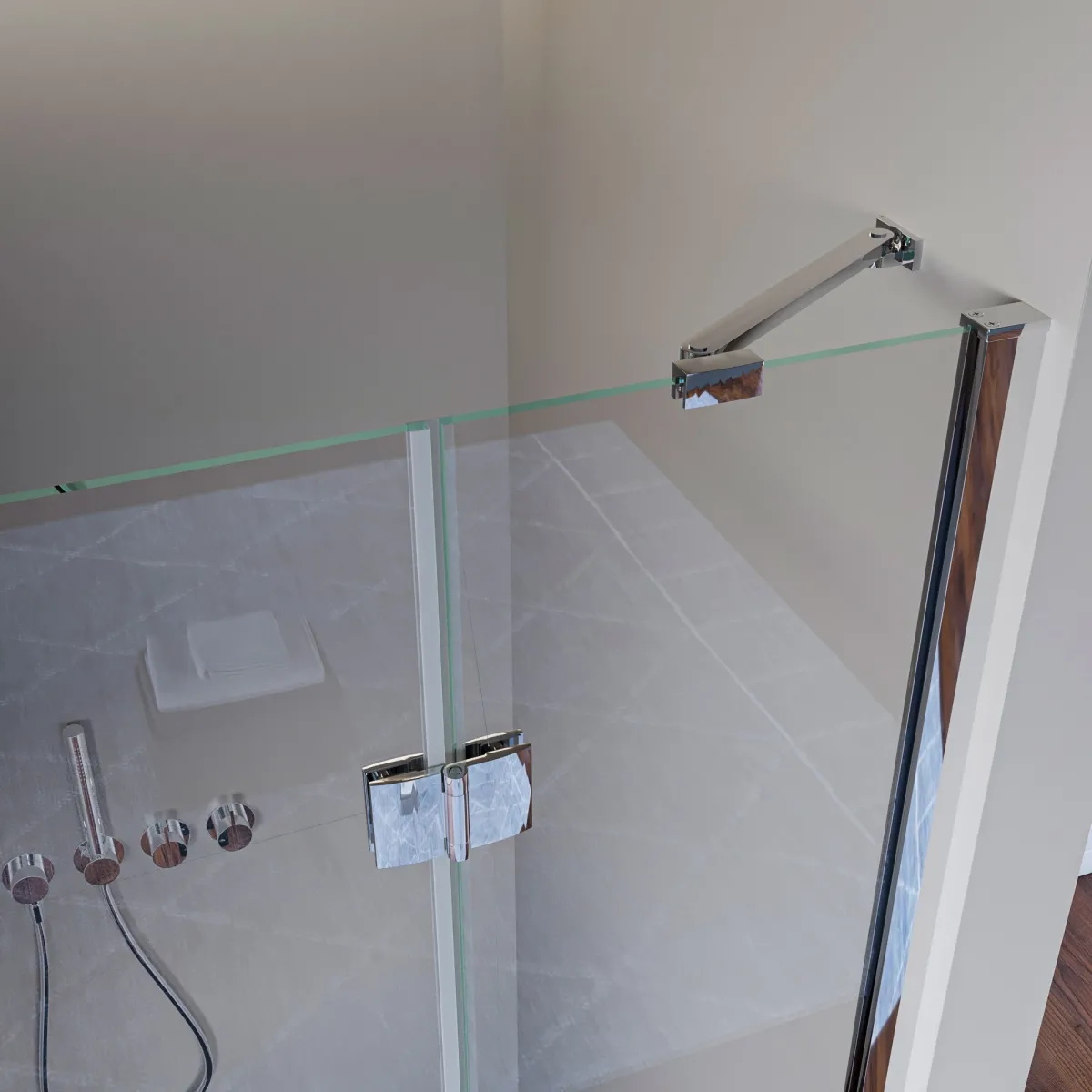 Porte de douche battante transparente anti-calcaire...