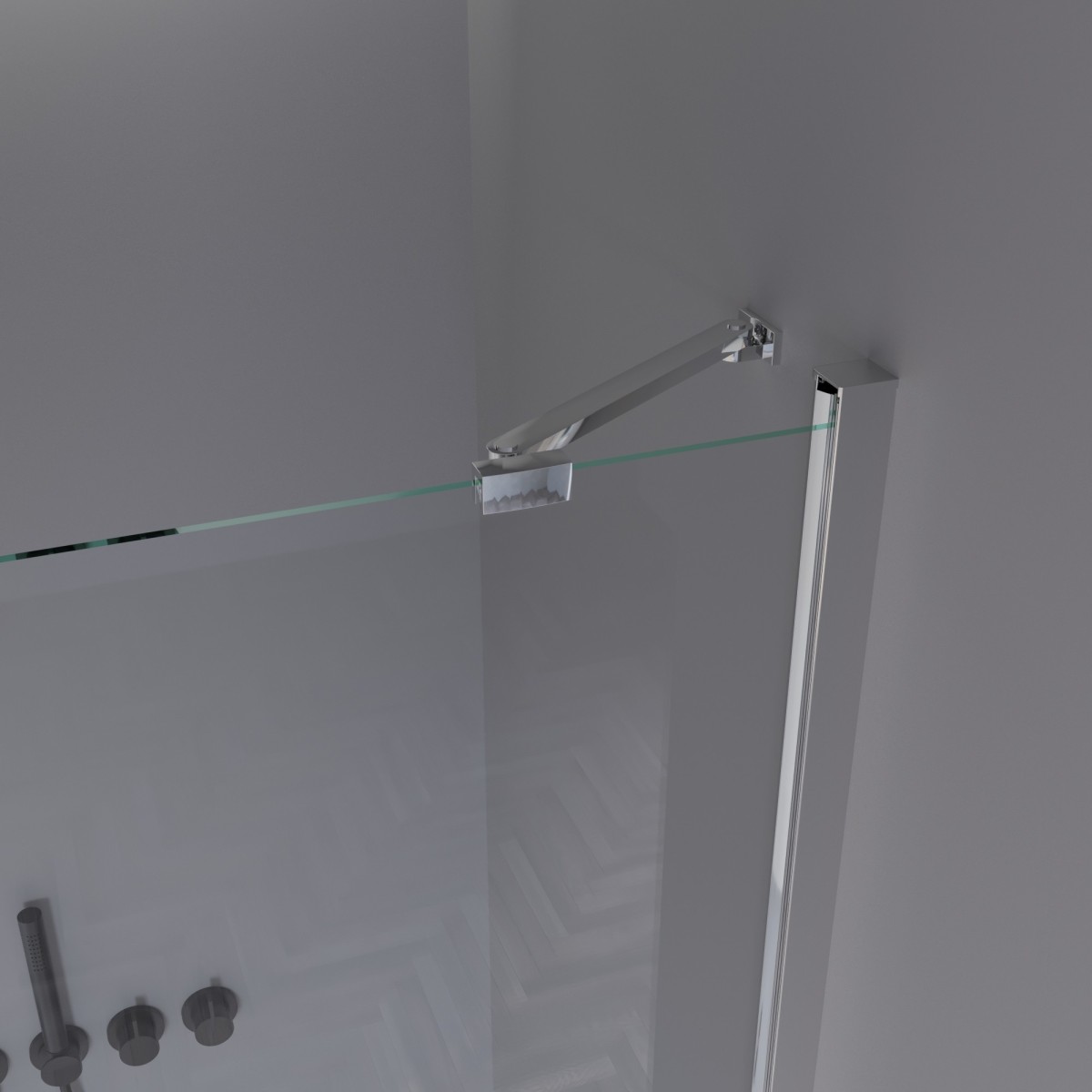 Porte de douche pliante avec un panneau fixe H195 REA