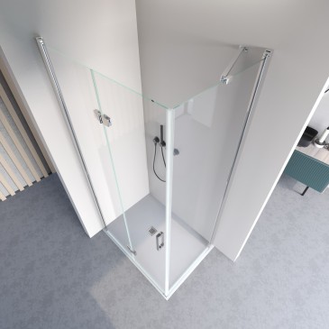 Porte de douche pliante double face transparente H195 REA