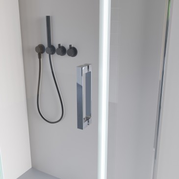 Porte de douche pliante double face transparente H195 REA