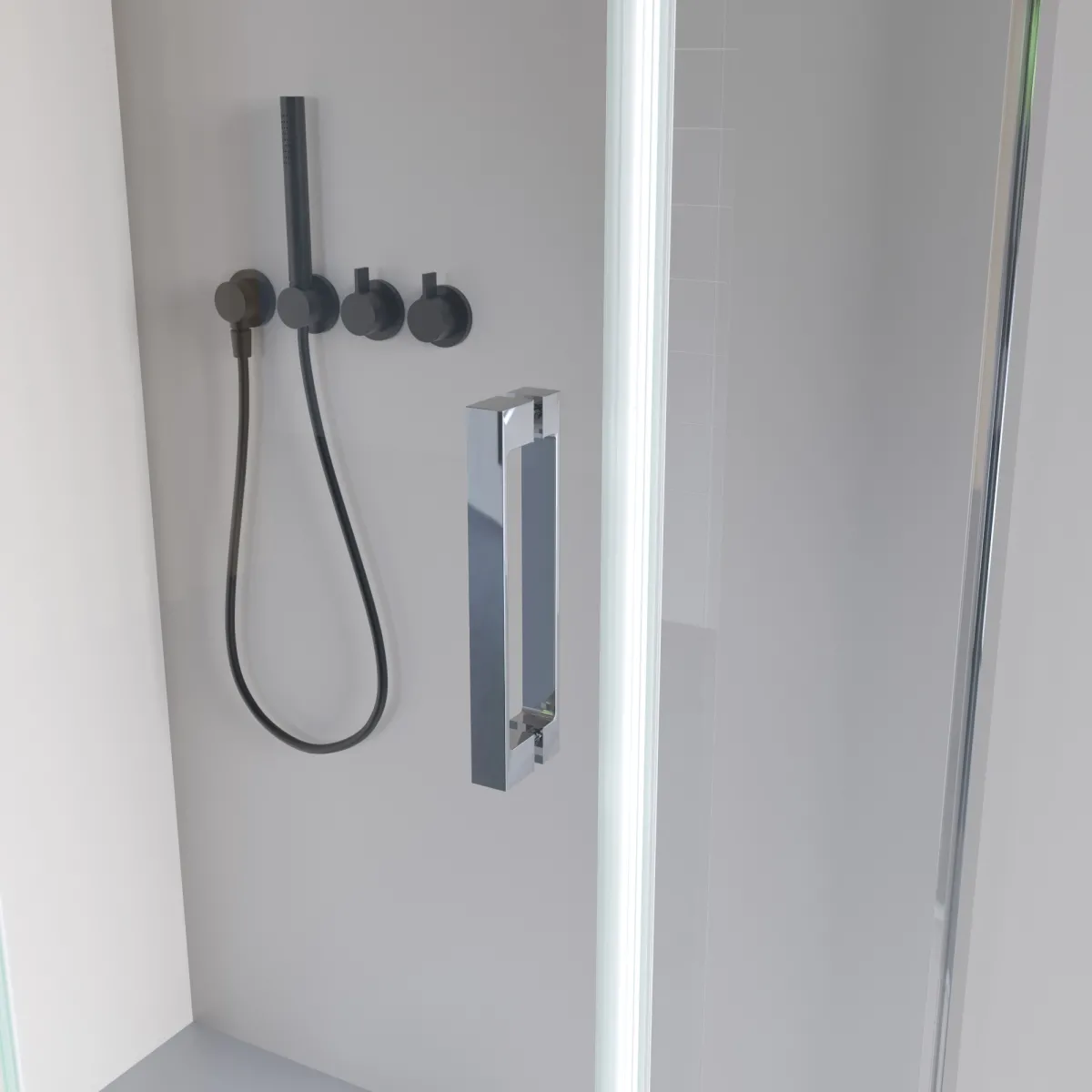 Porte de douche pliante double face transparente H195 REA