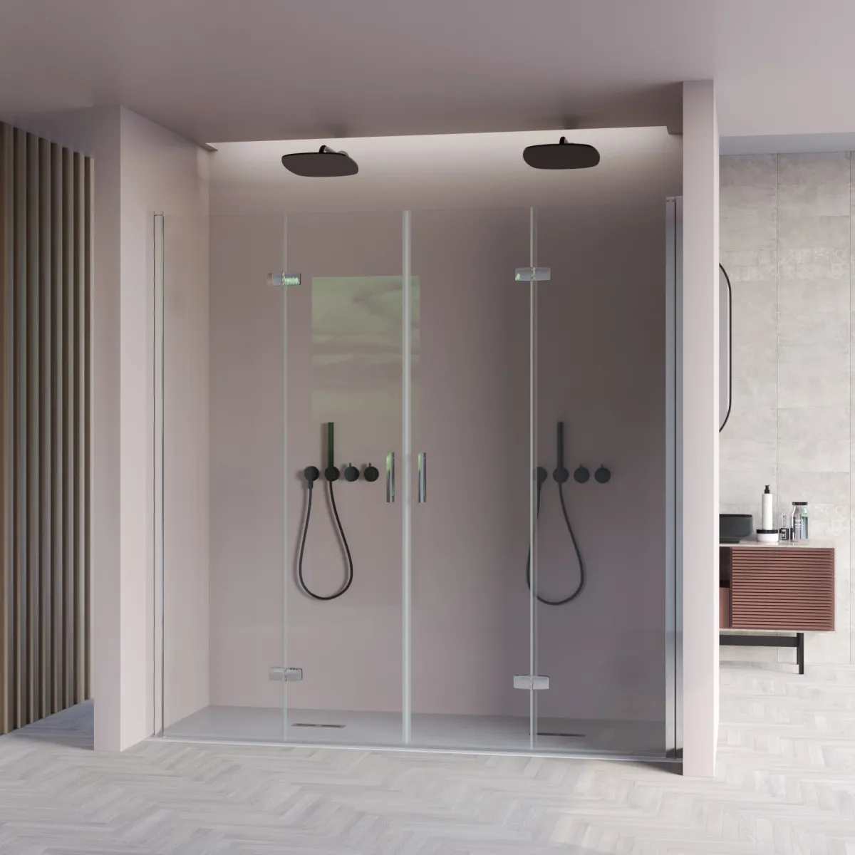 Porte pliante porte pliante niche entrée centrale H195 REA
