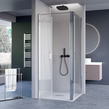 Box doccia 2 lati fissi porta saloon H195 anticlacare DOBLA