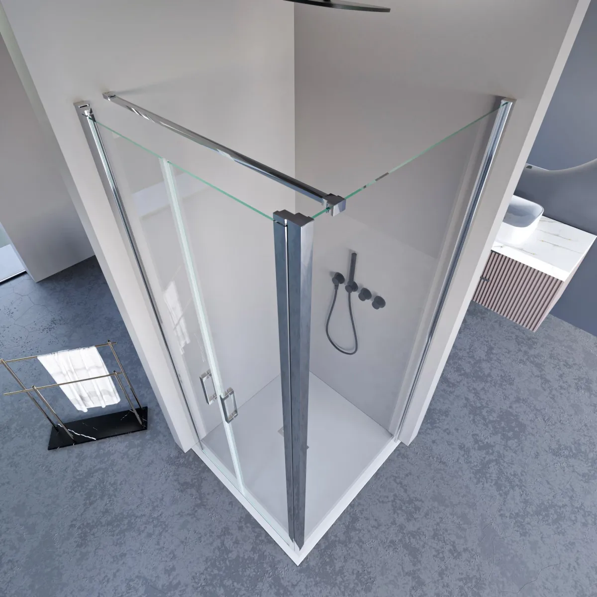 Box Doccia 2 Lati Porta Saloon H195 Cristallo 6mm Dobla