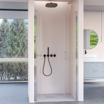 Porte de douche avec deux...