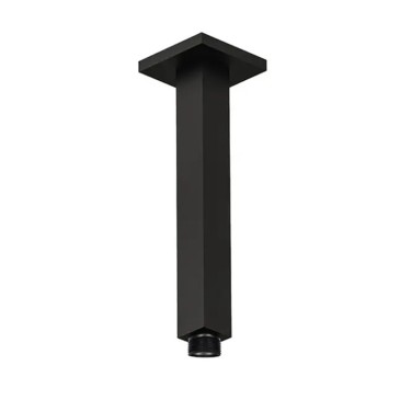 Braccio doccia a soffitto nero quadrato 20cm