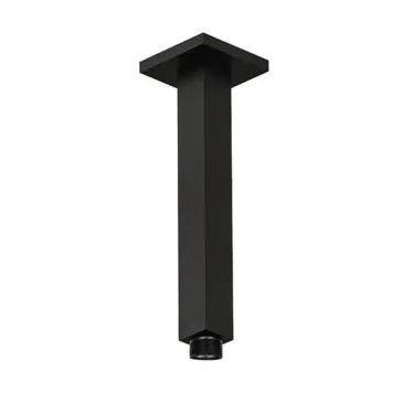 Braccio doccia a soffitto nero quadrato 20cm