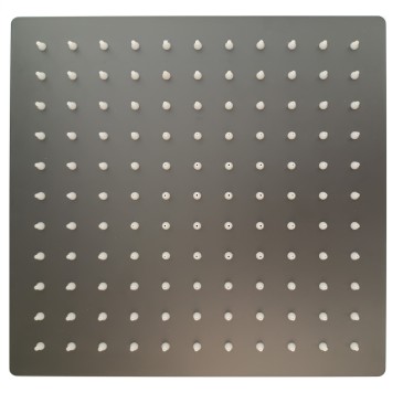 Soffione doccia quadrato 25 x 25 in acciaio inox Nero Opaco