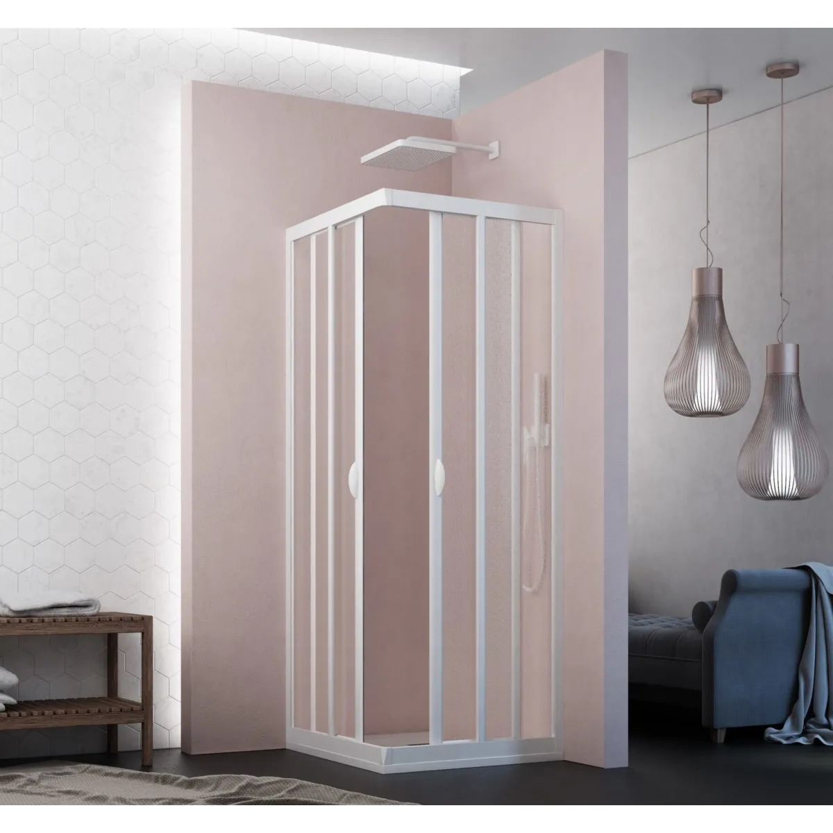 Schiebeduschkabine für Ecken, H 190 cm | Mondialshop