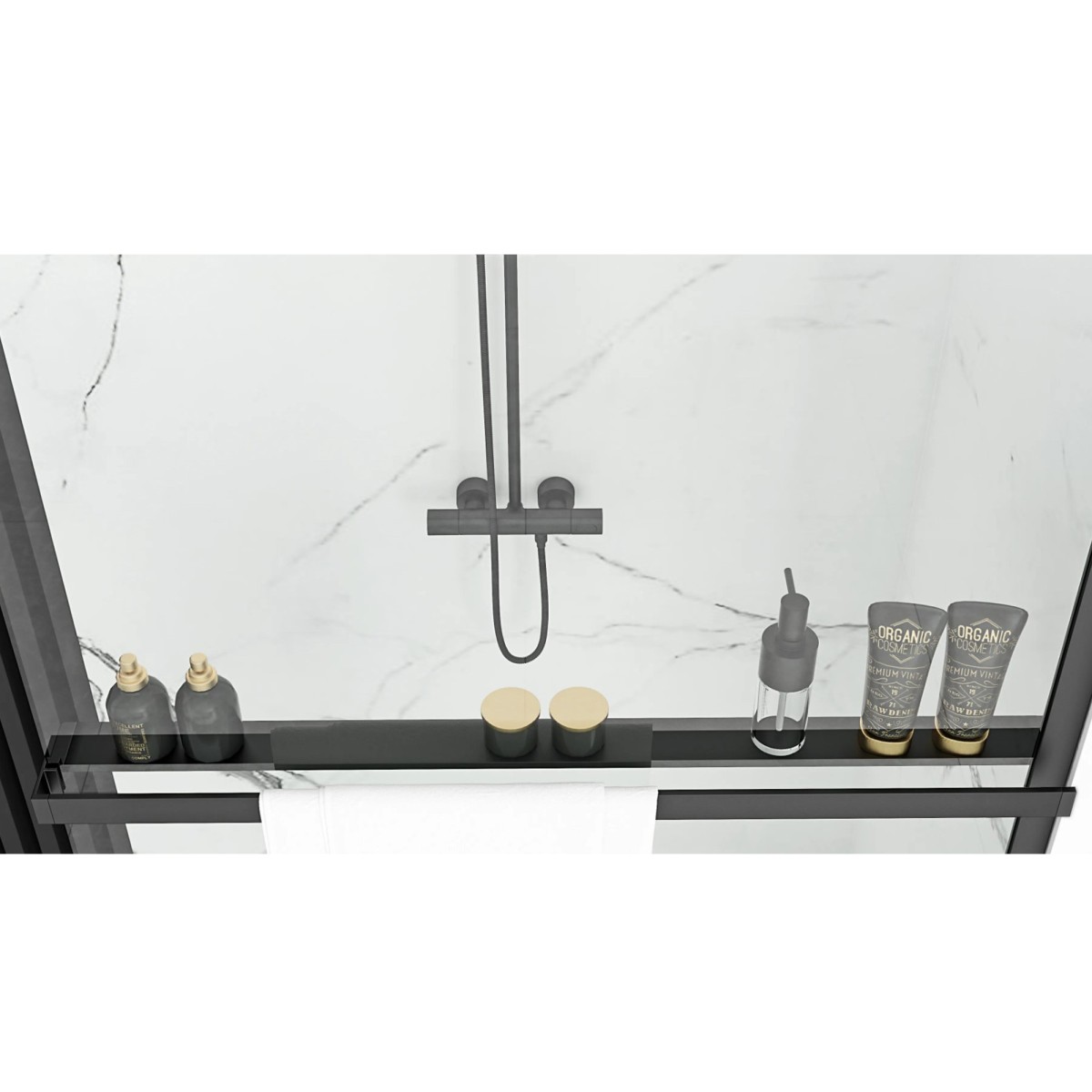 Mensola universale per parete walk nera sino a 140cm