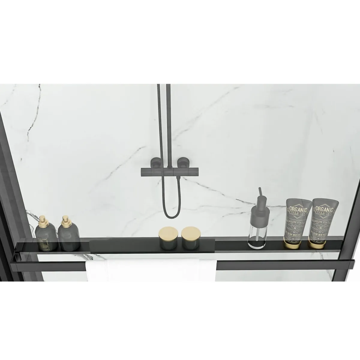 Mensola universale per parete walk nera sino a 140cm