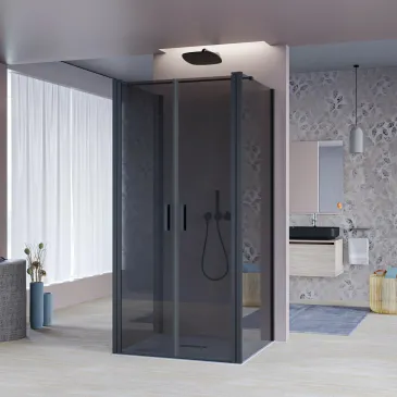 Cabine de douche Mylas Black 3 côtés | Mondialshop