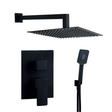 Kit doccia nero Miscelatore da incasso soffione 25x25 Nero TBOL