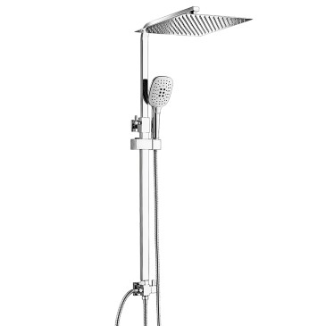 Saliscendi con soffione 30x30 e doccetta in ottone cromato | Duge