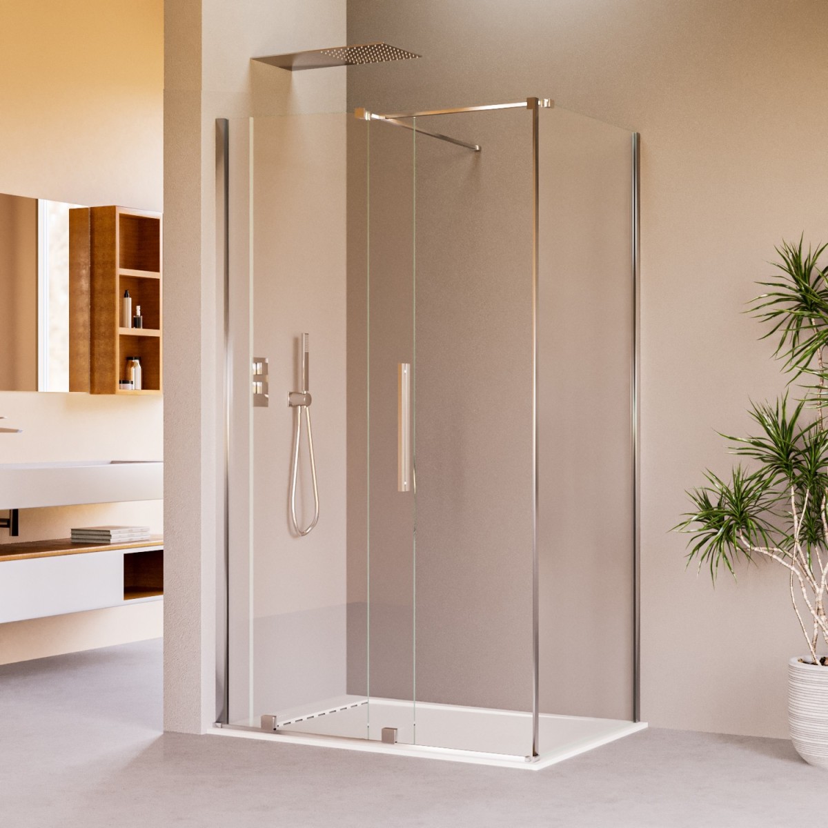 Cabine de douche à 2 côtés et porte coulissante H200 BRENTA