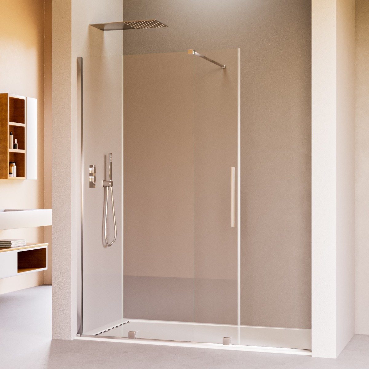 Installazione a nicchia della porta doccia Brenta h200,...