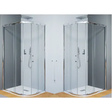 Halbrunde Duschkabine 70x90 90x70 Höhe 195cm