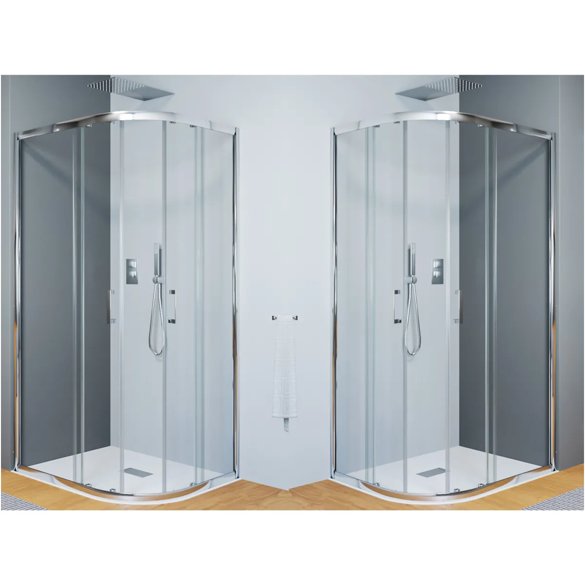 Box doccia semicircolare 70x90  90x70 altezza 195cm
