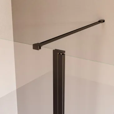 Doccia Walk in con anta richiudibile profili neri H195cm OSIRIDE