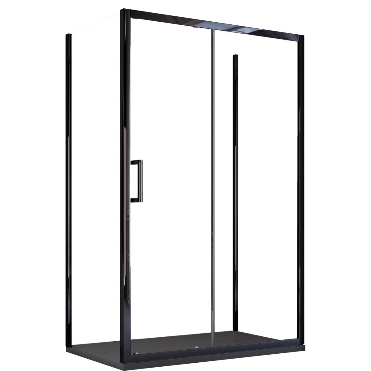 Cabine de douche à 3 côtés avec porte coulissante H195 AGATA
