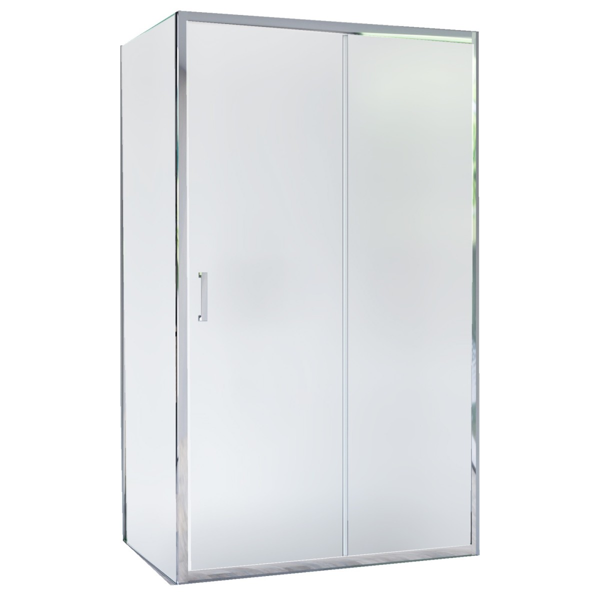 Cabine de douche 2 côtés avec porte coulissante mate H195...