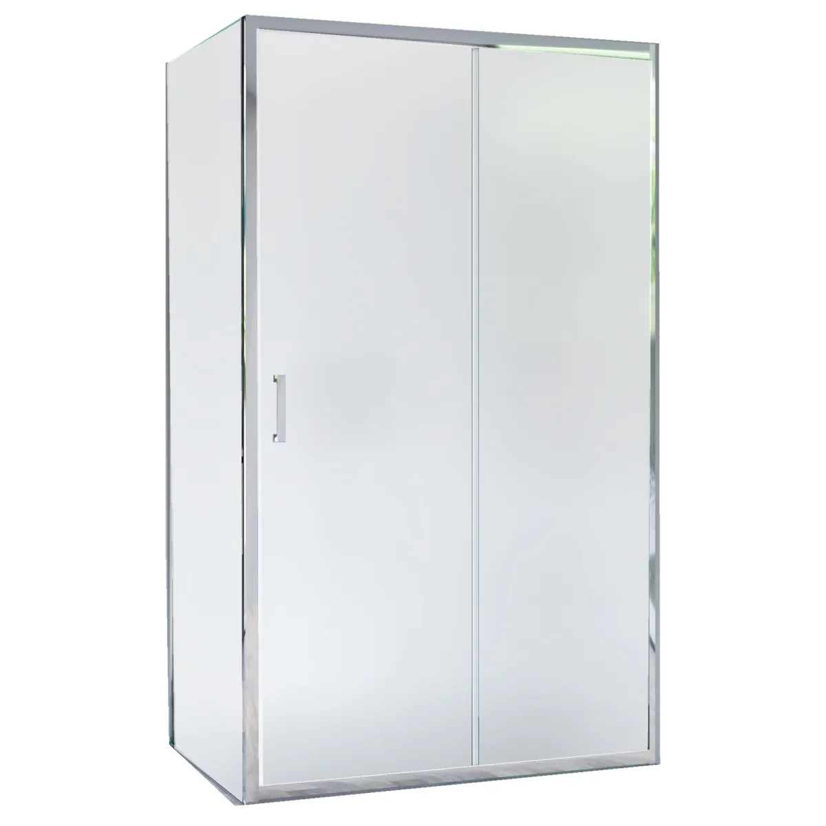 Cabine de douche 2 côtés avec porte coulissante mate H195...