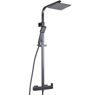 Colonna doccia nera, struttura in ottone ESTE